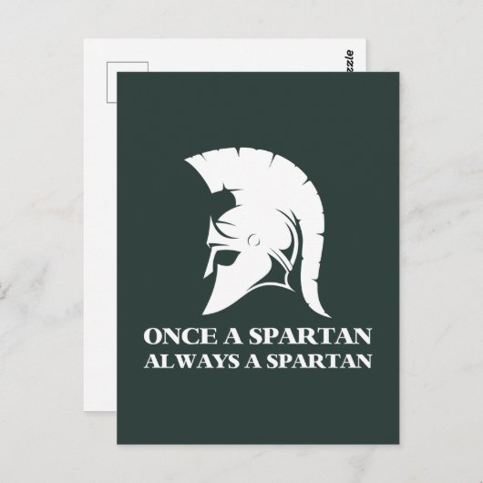Spartan stark Einmal Spartan Immer spartanisch Postkarte (Vorne/Hinten)
