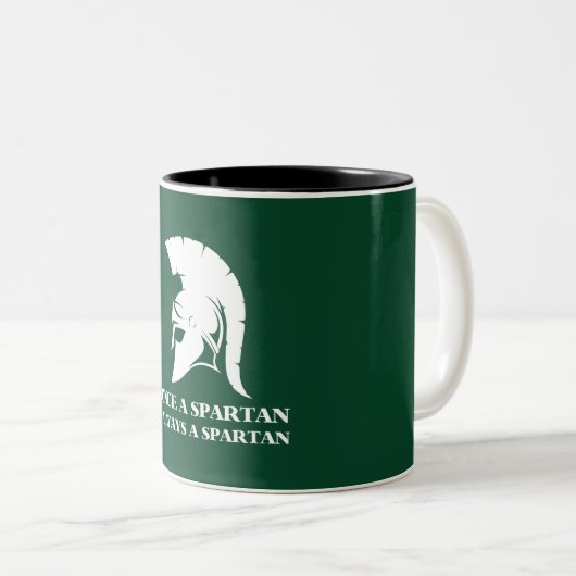 Spartan stark Einmal Spartan Immer spartanisch Zweifarbige Tasse (VorderseiteRechts)