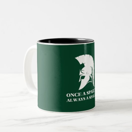 Spartan stark Einmal Spartan Immer spartanisch Zweifarbige Tasse (Vorderseite Links)