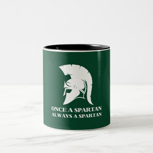 Spartan stark Einmal Spartan Immer spartanisch Zweifarbige Tasse (Mittel)