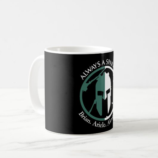 Spartan Strong Go Green - Name Kaffeetasse (Vorderseite Links)