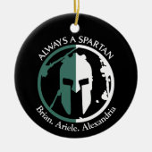 Spartan Strong Go Green personalisieren Keramik Ornament (Vorne)