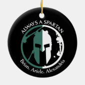 Spartan Strong Go Green personalisieren Keramik Ornament (Hinten)
