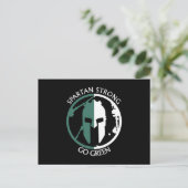 Spartan Strong Go Green Spartan-Krieger Postkarte (Stehend Vorderseite)