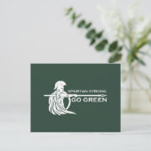 Spartan Strong Go Green Spartan Warriors Postkarte (Stehend Vorderseite)