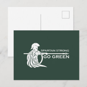 Spartan Strong Go Green Spartan Warriors Postkarte
