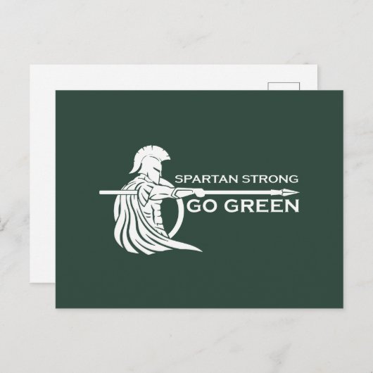 Spartan Strong Go Green Spartan Warriors Postkarte (Vorne/Hinten)