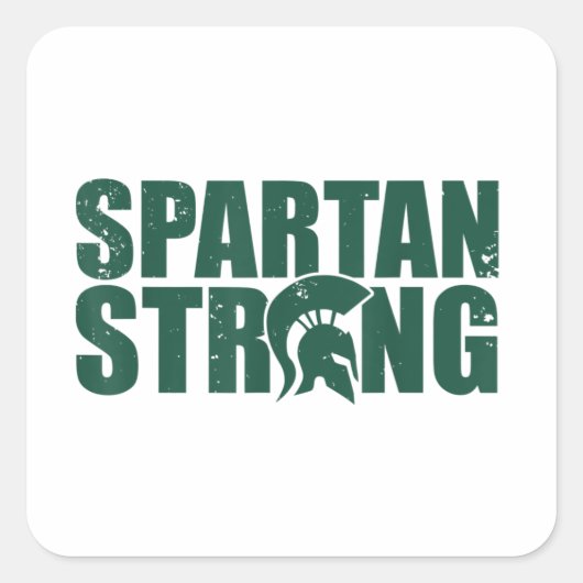 Spartan Strong, trainieren Sie im Fitnessstudio Quadratischer Aufkleber (Vorderseite)