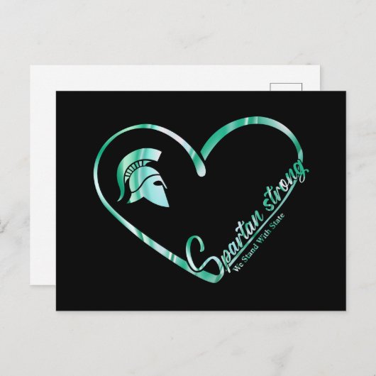 Spartan Strong Wir stehen mit Staat Spartan Logo Postkarte (Vorne/Hinten)