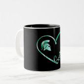 Spartan Strong Wir stehen mit Staat Spartan Logo Zweifarbige Tasse (Vorderseite Links)