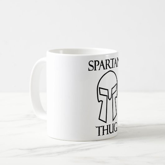 Spartan Thug - White 11 oz Classic Tasse (Vorderseite Links)