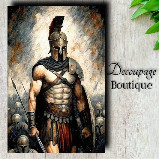 Spartan Warrior Decoupage Seidenpapier