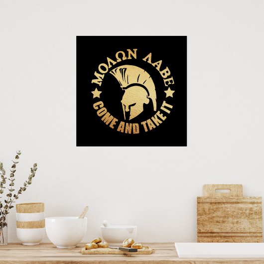 Spartan Warrior Gold Poster (Küche)