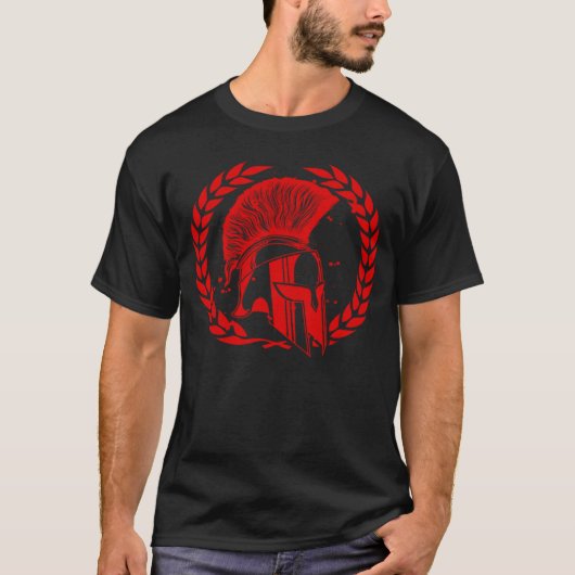 Spartan Warrior Helmet Gladiator Workout Griechisc T-Shirt (Vorderseite)