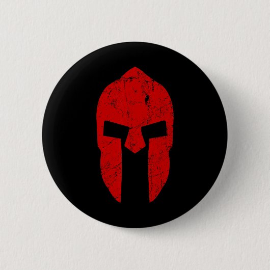 Spartan Warrior Helmet Gym Motivation Button (Vorderseite)