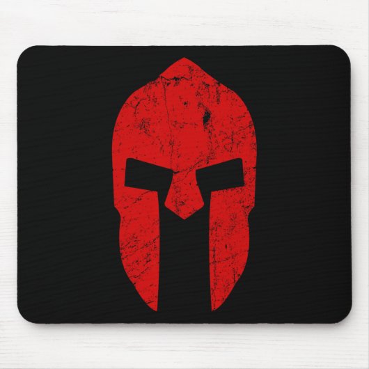 Spartan Warrior Helmet Gym Motivation Mousepad (Vorne)