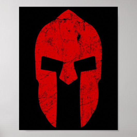 Spartan Warrior Helmet Gym Motivation Poster (Vorne)