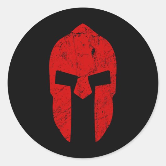 Spartan Warrior Helmet Gym Motivation Runder Aufkleber (Vorderseite)