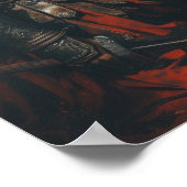 Spartan Warrior Kneeling Poster PNG (Ecke)