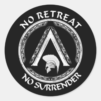 Spartan Warrior und Lambda-Symbol-Sticker Runder Aufkleber