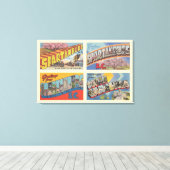 Spartana Süd Carolina Vintage Postkarte Leinwanddruck (Insitu (Holzboden))