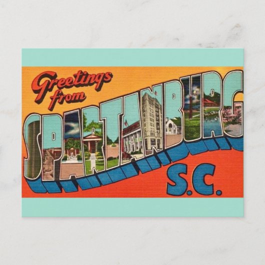 Spartanburg SC Gruß Postkarte (Vorderseite)