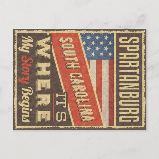 Spartanburg South Carolina Postkarte (Vorderseite)