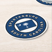 Spartanburg South Carolina Runder Pappuntersetzer (Angewinkelt)