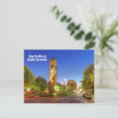 Spartanburg, South Carolina Uhrturm Postkarte (Stehend Vorderseite)