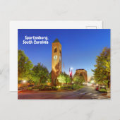Spartanburg, South Carolina Uhrturm Postkarte (Vorne/Hinten)