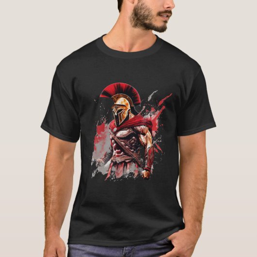 Spartaner Geist: Furchtloser Krieger T-Shirt (Vorderseite)