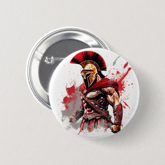 Spartaner Geist: Furchtloser Kriegerbutton Button (Vorne & Hinten)