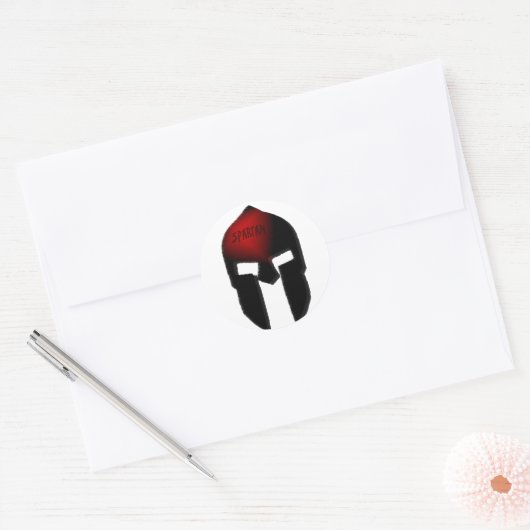 spartanisch runder aufkleber (Umschlag)