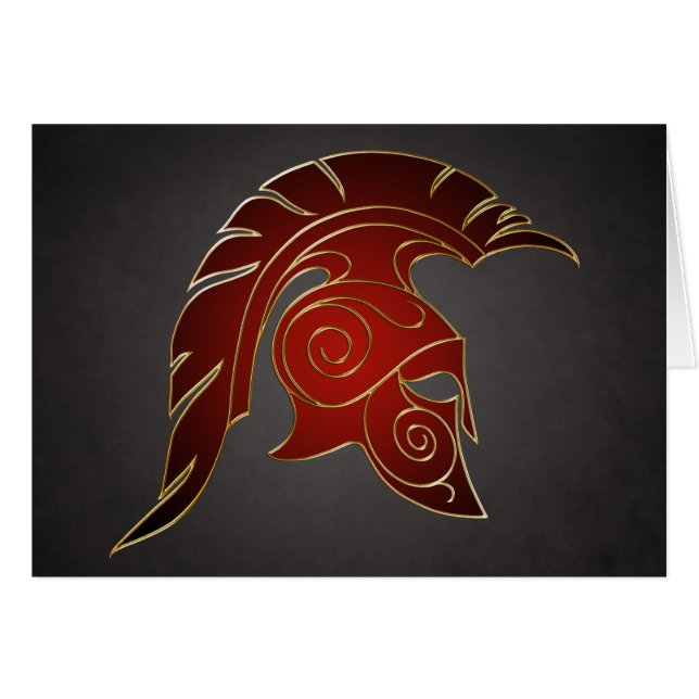Spartanische griechische Kriegers-Karte (Vorderseite (Horizontal))