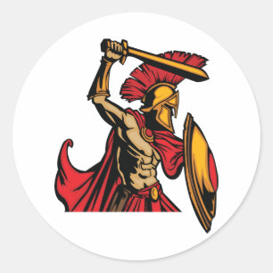 Spartanische Kriegers-Aufkleber Runder Aufkleber