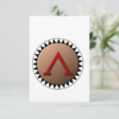 Spartanische Schild-Einladungen Einladung (Stehend Vorderseite)