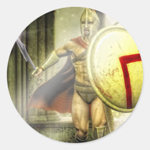 spartanischer Eindringling Runder Aufkleber