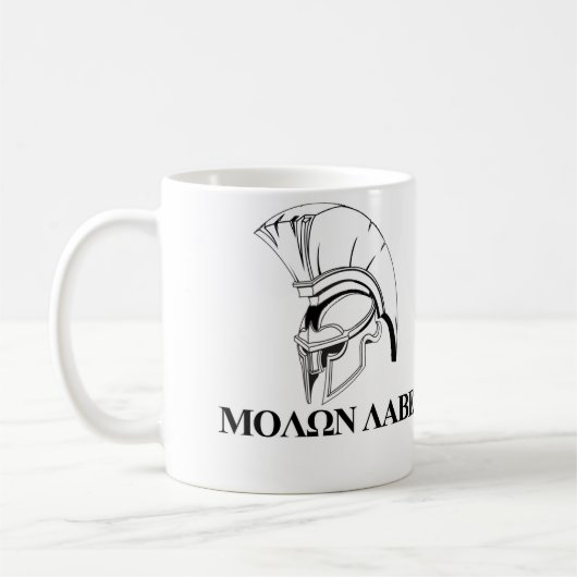 Spartanischer Grieche kommt ihm Molon Labe Kaffeetasse (Links)