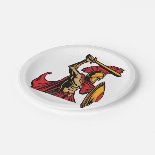Spartanischer Krieger-Papier-Teller Pappteller (Schrägansicht)