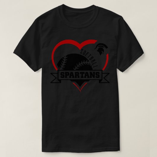 Spartans Softball Heart Sport T-Shirt (Design vorne)