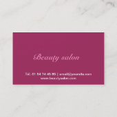 Spas Visitenkarte und Schönheitssalon (Rückseite)