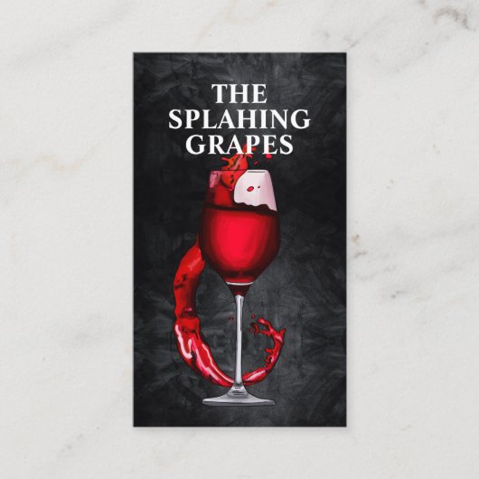 Spash aus Weinglas Visitenkarte (Vorderseite)