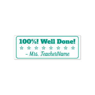 Spaß "100%! Gut gemacht!" Tutor Rubber Briefmarke Permastempel