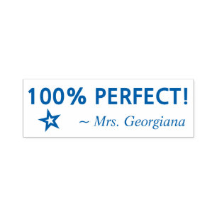 Spaß "100% PERFEKT!" Erzieherin Rubber Briefmarke Permastempel