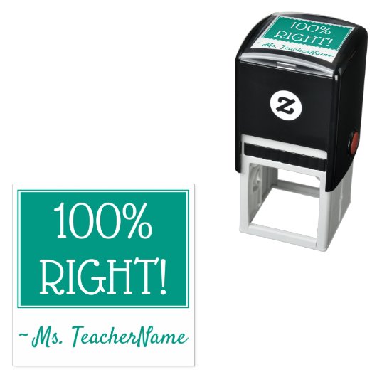 Spaß "100% Recht!" Briefmarke aus Kautschuk Permastempel (Beispiel)