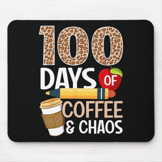 Spaß 100. Schullehrer 100 Tage Kaffee Mousepad (Vorne)