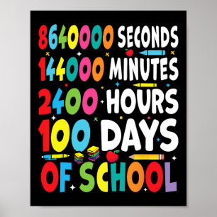 Spaß 100 Tage Schuloutfit für Mathematiklehrer Bo Poster