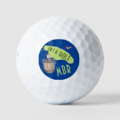 Spaß 19. Loch Wine Time Putt Initials Golf Balls Golfball (Vorderseite)