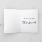 Spaß, 30. Geburtstag, großer lila, schwarzer Text, Karte (Innenseite)