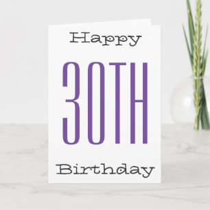 Spaß, 30. Geburtstag, großer lila, schwarzer Text, Karte